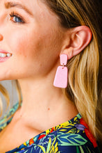 Load image into Gallery viewer, Pink Rectangle Geometric Dangle Earrings