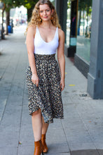 Load image into Gallery viewer, It's Your Day Black Ditzy Floral Smocked Waist Midi Skirt