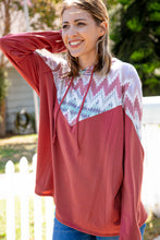 Load image into Gallery viewer, Aztec Print Thermal Knit Chevron Hoodie