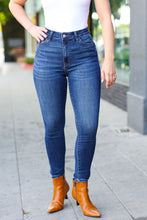 Load image into Gallery viewer, Feeling Bold Dark Blue Denim High Rise Skinny Ankle Jeans