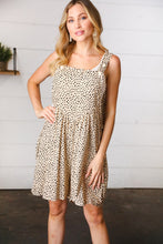 Load image into Gallery viewer, Taupe Leopard Print Suspender Overall Romper