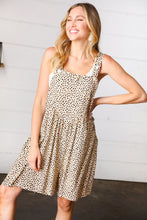Load image into Gallery viewer, Taupe Leopard Print Suspender Overall Romper