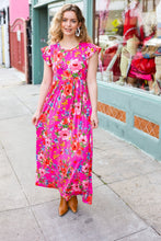 Load image into Gallery viewer, In Your Dreams Fuchsia Floral Fit & Flare Maxi Dress