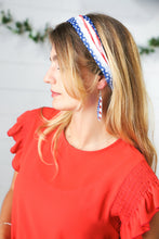 Load image into Gallery viewer, Red/White & Blue Knit Twist Headband
