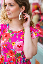 Load image into Gallery viewer, White Chunky Star Hoop Earrings