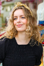 Load image into Gallery viewer, Gold Glitter Top Knot Headband