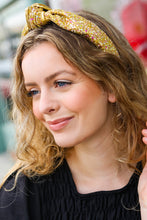 Load image into Gallery viewer, Gold Glitter Top Knot Headband