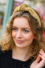 Load image into Gallery viewer, Gold Glitter Top Knot Headband