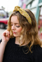 Load image into Gallery viewer, Gold Glitter Top Knot Headband
