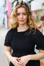 Load image into Gallery viewer, Black & Gold Glitter Top Knot Headband