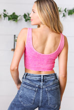 Load image into Gallery viewer, Candy Rose Washed Rib Cropped Notched Tank