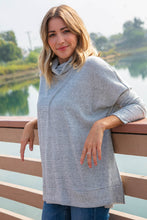 Load image into Gallery viewer, Heather Turtle Neck Knit Top with Side Slits