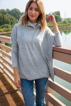 Load image into Gallery viewer, Heather Turtle Neck Knit Top with Side Slits