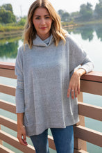 Load image into Gallery viewer, Heather Turtle Neck Knit Top with Side Slits
