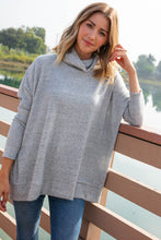 Load image into Gallery viewer, Heather Turtle Neck Knit Top with Side Slits