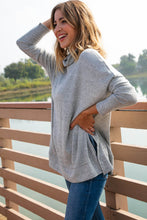 Load image into Gallery viewer, Heather Turtle Neck Knit Top with Side Slits