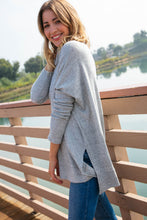 Load image into Gallery viewer, Heather Turtle Neck Knit Top with Side Slits