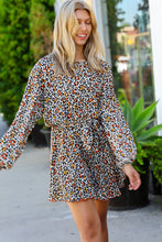 Load image into Gallery viewer, Cream/Black/Rust Animal Print Woven Romper