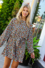 Load image into Gallery viewer, Cream/Black/Rust Animal Print Woven Romper