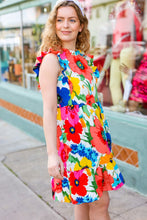 Load image into Gallery viewer, Sunny Days Multicolor Floral Print Tiered Ruffle Sleeve Dress