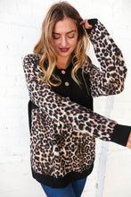 Load image into Gallery viewer, Leopard Button Down Banded Hem Hoodie