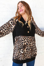 Load image into Gallery viewer, Leopard Button Down Banded Hem Hoodie