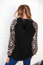 Load image into Gallery viewer, Leopard Button Down Banded Hem Hoodie