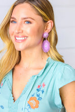 Load image into Gallery viewer, Lilac Retro Spiral Metal Dangle Pearl Earrings