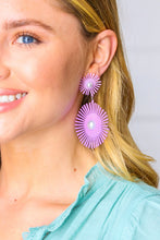 Load image into Gallery viewer, Lilac Retro Spiral Metal Dangle Pearl Earrings