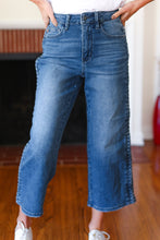 Load image into Gallery viewer, Judy Blue Medium Wash Braided Cropped Wide Leg Jeans