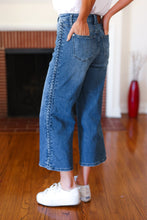 Load image into Gallery viewer, Judy Blue Medium Wash Braided Cropped Wide Leg Jeans
