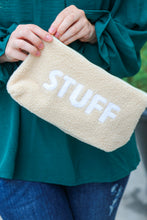 Load image into Gallery viewer, Taupe "Stuff" Sherpa Zipper Bag