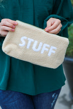 Load image into Gallery viewer, Taupe "Stuff" Sherpa Zipper Bag