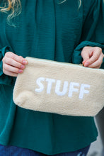 Load image into Gallery viewer, Taupe "Stuff" Sherpa Zipper Bag