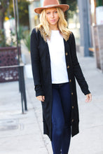 Load image into Gallery viewer, Walk The Walk Black Ribbed Longline Cardigan