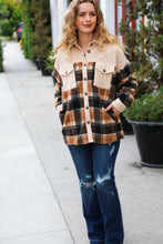 Load image into Gallery viewer, Adorable Taupe Corduroy & Plaid Sherpa Button Jacket