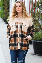 Load image into Gallery viewer, Adorable Taupe Corduroy & Plaid Sherpa Button Jacket