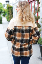 Load image into Gallery viewer, Adorable Taupe Corduroy & Plaid Sherpa Button Jacket