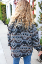 Load image into Gallery viewer, Call For You Grey Aztec Half Zip High Neck Hoodie