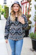 Load image into Gallery viewer, Call For You Grey Aztec Half Zip High Neck Hoodie