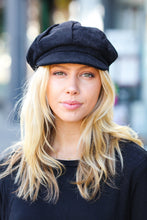 Load image into Gallery viewer, Black Paperboy Corduroy Cap
