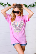 Load image into Gallery viewer, Acid Wash Pink "Free Bird" Graphic Tee