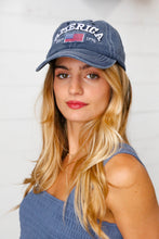 Load image into Gallery viewer, Blue Cotton "USA" Adjustable Baseball Cap