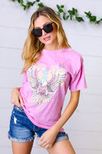 Load image into Gallery viewer, Acid Wash Pink "Free Bird" Graphic Tee