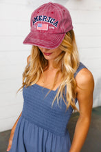 Load image into Gallery viewer, Burgundy Cotton "USA" Adjustable Baseball Cap