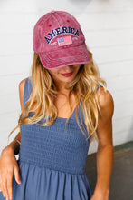 Load image into Gallery viewer, Burgundy Cotton "USA" Adjustable Baseball Cap