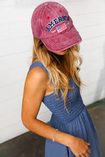 Load image into Gallery viewer, Burgundy Cotton "USA" Adjustable Baseball Cap
