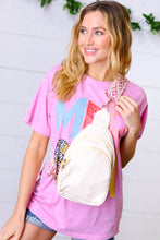 Load image into Gallery viewer, Cream Vegan Leather Designer Strap Lined Sling
