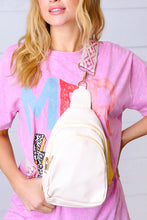 Load image into Gallery viewer, Cream Vegan Leather Designer Strap Lined Sling
