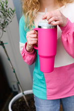 Load image into Gallery viewer, Hot Pink Insulated 38oz. Tumbler with Straw
